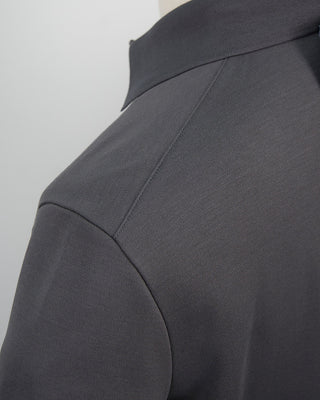 Herno Jersey Knit Short Sleeve Polo Anthracite 1297