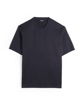 Herno Jersey Knit Effect T Shirt Navy 4 8323