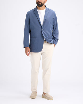 Herno Seersucker Stretch Unlined 2 Button Blazer Blue 1 10910