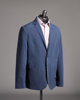 Herno Seersucker Stretch Unlined 2 Button Blazer Blue 8 9136