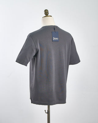 Herno Jersey Knit Short Sleeve Crew Neck T Shirt Anthracite 1674