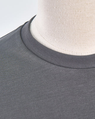 Herno Jersey Knit Short Sleeve Crew Neck T Shirt Anthracite 1679