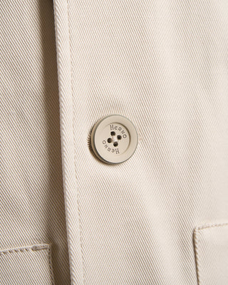 Herno Cotton Stretch Twill Jacket With Patch Pockets And Buttons Ivory 1227