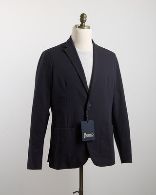 Herno Seersucker Two Button Blazer Navy 1342