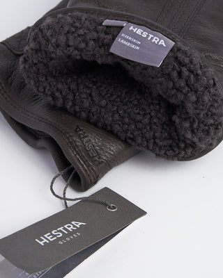 Hestra Deerskin Lambsfur Lined Winter Glove Chocolate fw23 1
