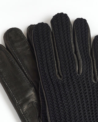 Hestra Black Crochet  Leather Adam Midweight Gloves Black fw23 2