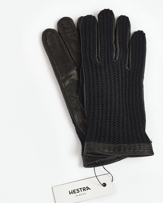 Hestra Black Crochet  Leather Adam Midweight Gloves Black fw23 4