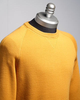 Gallia 100% Worsted Merino Wool Crewneck Sweater Mustard  5