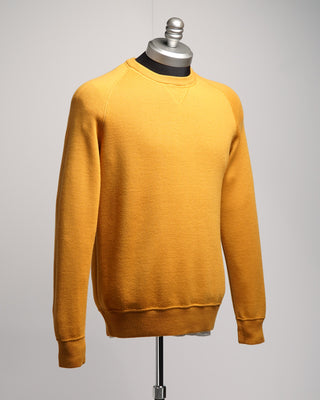 Gallia 100% Worsted Merino Wool Crewneck Sweater Mustard  6