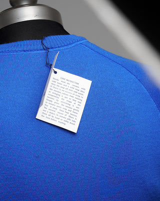 Gallia 100% Worsted Merino Wool Crewneck Sweater Cobalt Blue  2