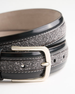 Leyva Faded Cowhide  Suede Leather Belt Grey  Black 