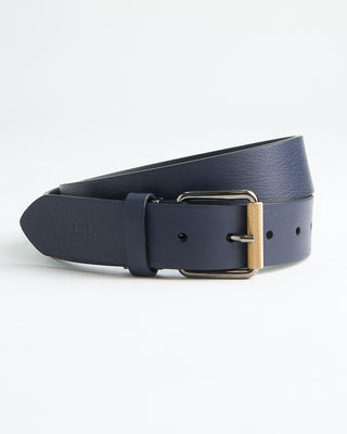 Leyva Cowhide Hammered Leather Belt Blue 