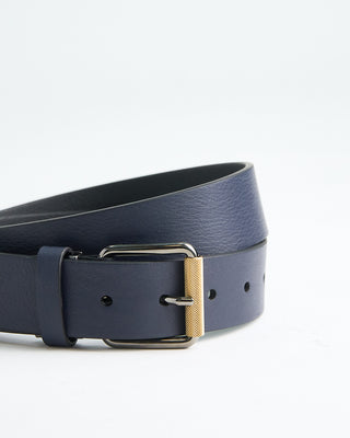 Leyva Cowhide Hammered Leather Belt Blue  1