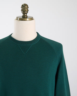Gallia 100% Worsted Merino Casual Crewneck Sweater Green 135