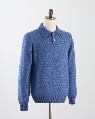 Gallia Alpaca  Cotton Sweater Polo Light Blue 144