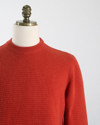 100% Merino Waffle Knit Crewneck Sweater