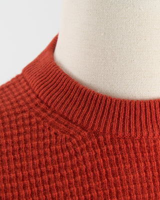 100% Merino Waffle Knit Crewneck Sweater