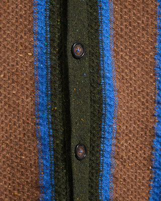 Gallia Bowling Stripe Jacquard Knit Cardigan Shirt Multi 5 5474