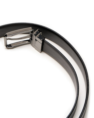 Leyva Reversible Micro Squares  Plain Leather Belt Black  Brown 12 5610