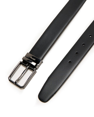 Leyva Reversible Micro Squares  Plain Leather Belt Black  Brown 15 5608