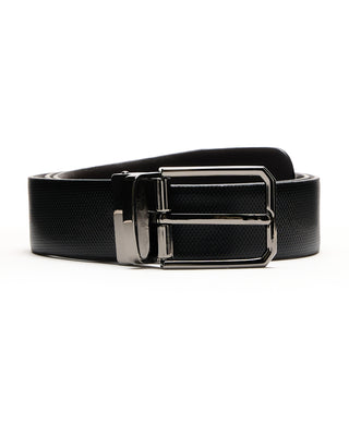 Leyva Reversible Micro Squares  Plain Leather Belt Black  Brown 9 5607