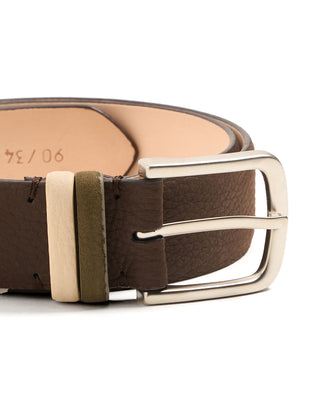 Leyva Nubuck Belt With Contrast Keeper Brown 3 10359