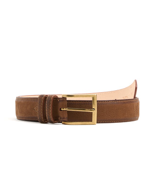 Leyva Burnished Edge Nubuck Belt Tan 8 10343