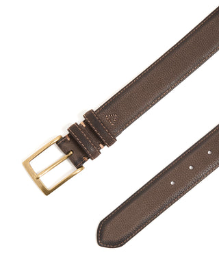 Leyva Burnished Edge Nubuck Belt Chocolate 10329