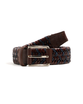 Leyva Cerato Stretch Tubular Braided Belt Brown  Navy 2 10371
