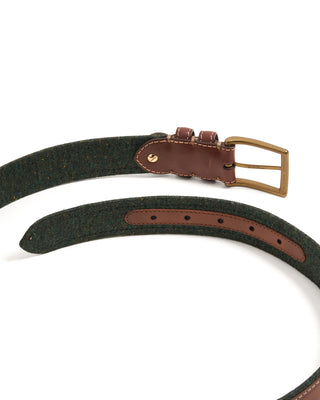 Leyva Cotton Edged Leather Belt Brown  Green 4 10372