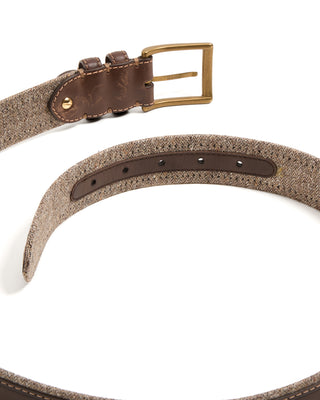 Leyva Cotton Edged Leather Belt Brown  Taupe 4 10351