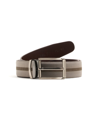 Leyva Nubuck Centre Inlay Belt Taupe 2 10360