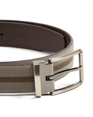 Leyva Nubuck Centre Inlay Belt Taupe 3 10362