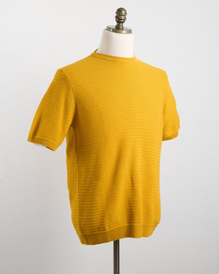 Gallia Chainlink Knit Ribbed T Shirt Gold 1660