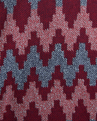Gallia Zig Zag Reverse Knit Geometric Polo Burgundy 1650