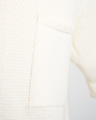 Gallia Farry Multi Links Short Sleeve Knit Overshirt Cream 1638