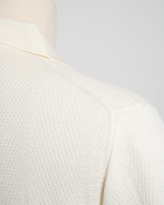 Gallia Farry Multi Links Short Sleeve Knit Overshirt Cream 1641