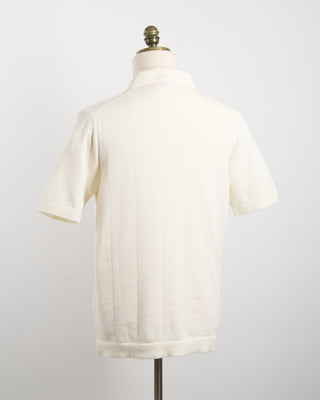 Gallia Farry Multi Links Short Sleeve Knit Overshirt Cream 1643