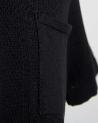 Gallia Farry Multi Links Short Sleeve Knit Overshirt Black 1669
