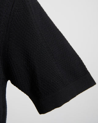 Gallia Farry Multi Links Short Sleeve Knit Overshirt Black 1670