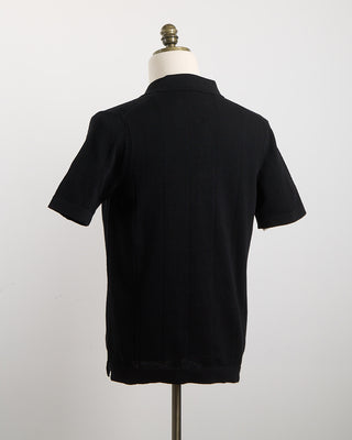 Gallia Farry Multi Links Short Sleeve Knit Overshirt Black 1672