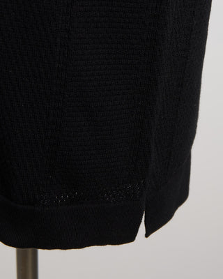 Gallia Farry Multi Links Short Sleeve Knit Overshirt Black 1673