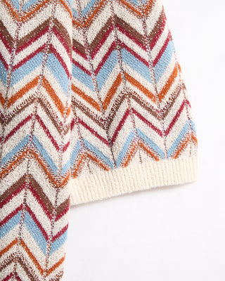 Gallia Herringbone Jacquard Knit Tee Multi 5 8681