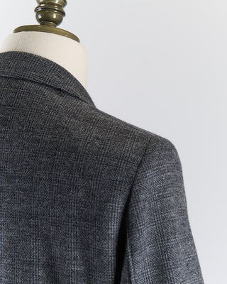 Harris Wharf London Prince Of Wales Stretch Knit Sweater Jacket Grey  Black 2672 2