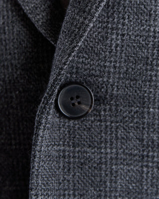 Harris Wharf London Prince Of Wales Stretch Knit Sweater Jacket Grey  Black 2672 5