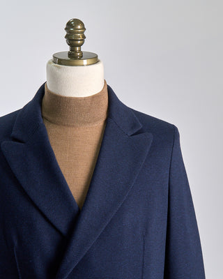 Harris Wharf London Double Breasted Peak Lapel Mini Twill Knit Sweater Blazer Navy 552