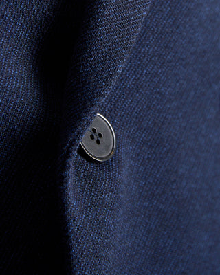 Harris Wharf London Double Breasted Peak Lapel Mini Twill Knit Sweater Blazer Navy 555