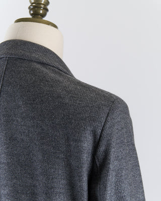 Harris Wharf London Luxury Vitale Barberis Houndstooth Stretch Knit Sweater Jacket Grey 2672 2