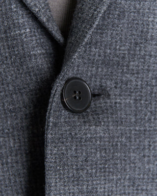Harris Wharf London Luxury Vitale Barberis Houndstooth Stretch Knit Sweater Jacket Grey 2672 4