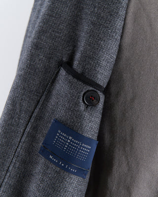 Harris Wharf London Luxury Vitale Barberis Houndstooth Stretch Knit Sweater Jacket Grey 2672 8